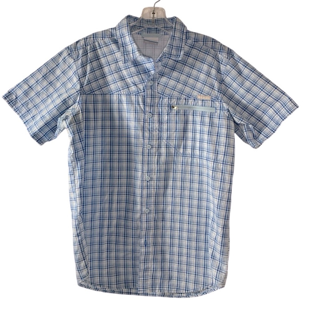 Columbia Short Sleeve Plaid Button Down, Sz S